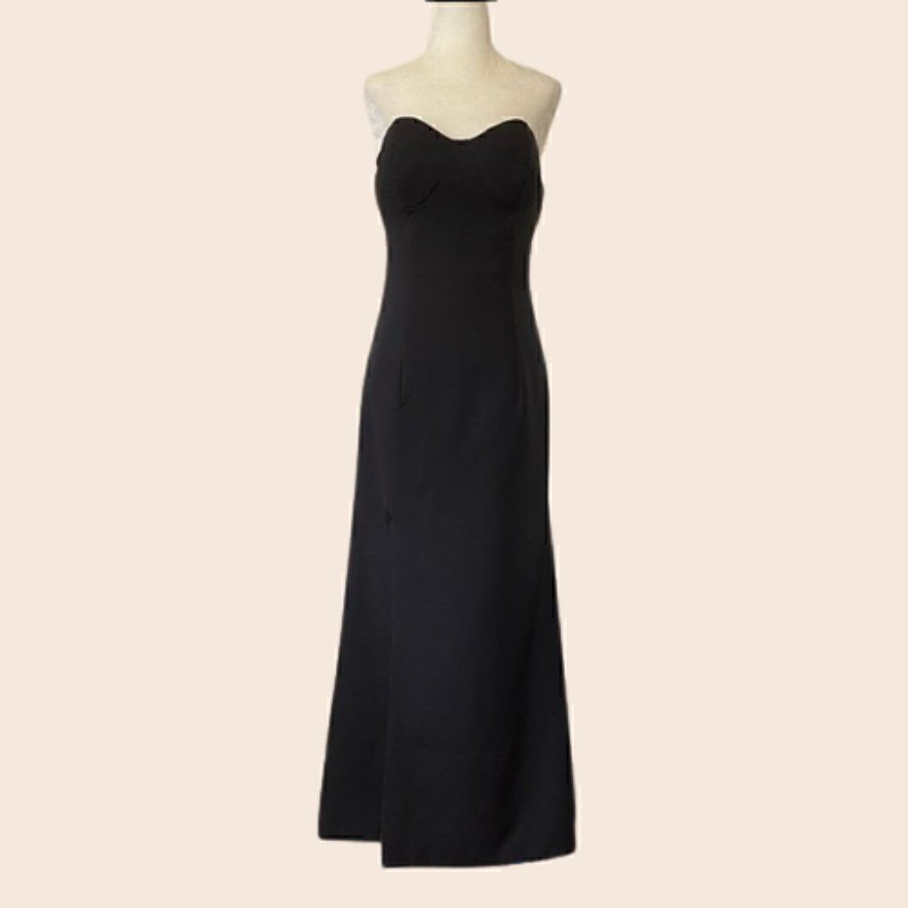 Black Mermaid Strapless Maxi Gown w/ Thigh Split Size M